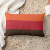 70sレトロ3ストライプのヴィンテージ色パターン ランバークッション (ブランケット)