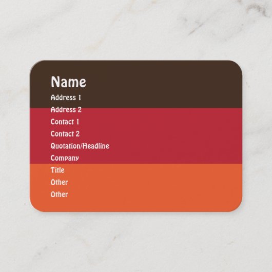 70sレトロ3ストライプのヴィンテージ色パターン 名刺 (正面)
