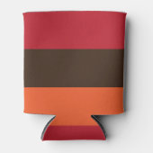 70sレトロ3ストライプのヴィンテージ色パターン 缶クーラー (正面)