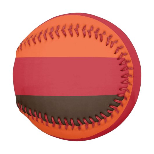70sレトロ3ストライプのヴィンテージ色パターン 野球ボール (裏面左)