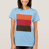 70sレトロ3ストライプのヴィンテージ色パターン tシャツ (正面)