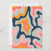 70sレトロGroovyパステルピンクブルー 招待状 (裏面)