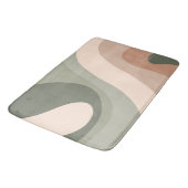 70sレトロGroovyパターングリーン、ピーチ、クリーム バスマット (アングル)