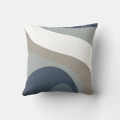 70sレトロGroovyパターンブルー、グレー クッション (裏面)