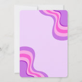 70sレトロGroovyパーティーデイジー紫誕生日 招待状 (裏面)