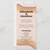 70sレトロGroovyラインのファンキー結婚式 プログラム (正面)