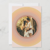 70sレトロGroovyラインファンキー写真結婚s 招待状 (裏面)