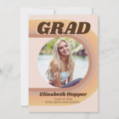 70sレトロGroovy Arch写真ファンキー卒業 招待状 (正面)