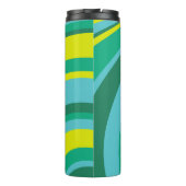 70sレトロGroovy Waveレインボーティール(緑がかった色)グリーンイエロー タンブラー (裏面)