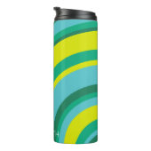 70sレトロGroovy Waveレインボーティール(緑がかった色)グリーンイエロー タンブラー (回転右)