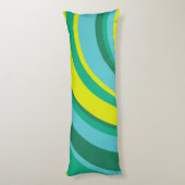 70sレトロGroovy Waveレインボーティール（緑がかった色）グリーン ボディピロー (裏面 (縦))