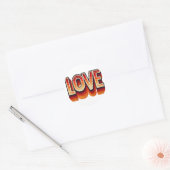 70sレトロLOVEスタンプ ラウンドシール (封筒)