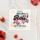 70sロックアンドロールのローラースケートで滑るパーティーの好意 スタンダードカクテルナプキン (インサイチュ)