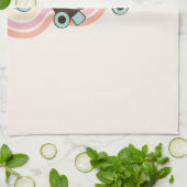 70sロックアンドロールローラースケートで滑るデコールレトロルーム キッチンタオル (折り畳み)