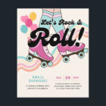 70sロックアンドロールローラースケートで滑るパーティーレトロ女の子<br><div class="desc">モダンユニークレトロ70のGroovy Boogie Disco Rock and Rollerスケートで滑る誕生日Partyware.</div>