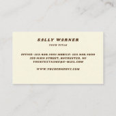 70sヴィンテージグ動揺してリーンレトロ名刺 名刺 (裏面)