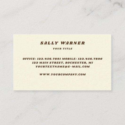 70sヴィンテージグ動揺してリーンレトロ名刺 名刺 (裏面)