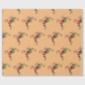 70sヴィンテージサンタクリスマスヴィンテージレトロ包装 ラッピングペーパー (フラット)