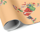 70sヴィンテージサンタクリスマスヴィンテージレトロ包装 ラッピングペーパー (ロールコーナー)