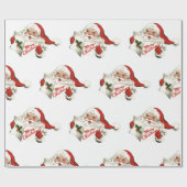 70sヴィンテージサンタクリスマスヴィンテージレトロ包装 ラッピングペーパー (フラット)