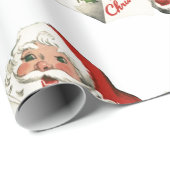 70sヴィンテージサンタクリスマスヴィンテージレトロ包装 ラッピングペーパー (ロールコーナー)