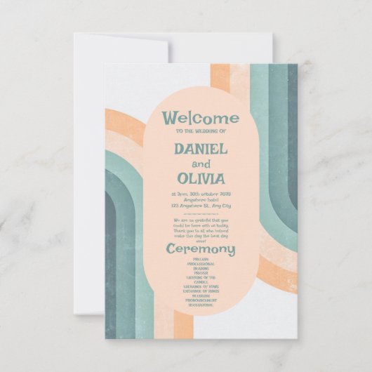 70sヴィンテージレインボー結婚式 プログラム (正面)