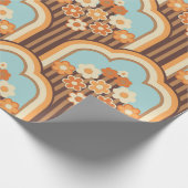 70s壁紙シームレスデザイン、ヴィンテージフラワー  ラッピングペーパー (角)