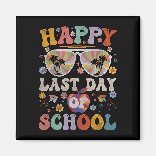 70s幸せな最後の日学校Groovy先生少年G マグネット (正面)