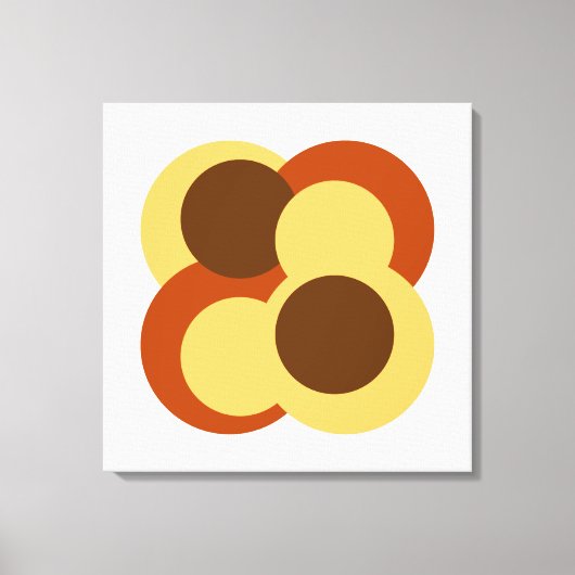 70s抽象芸術の円形 キャンバスプリント (正面)