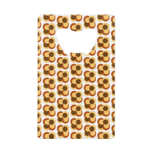 70s抽象芸術の円形 クレジットカード栓抜き (正面)