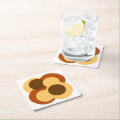 70s抽象芸術の円形 スクエアペーパーコースター (インサイチュ)