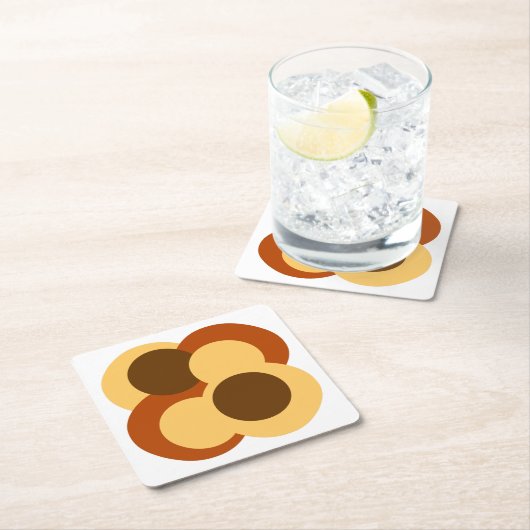 70s抽象芸術の円形 スクエアペーパーコースター (インサイチュ)