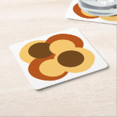 70s抽象芸術の円形 スクエアペーパーコースター (アングル)