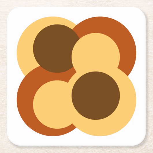 70s抽象芸術の円形 スクエアペーパーコースター (正面)