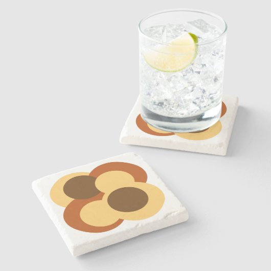 70s抽象芸術の円形 ストーンコースター (横)