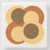 70s抽象芸術の円形 ストーンコースター (正面)