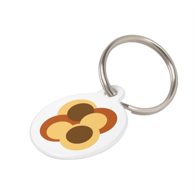 70s抽象芸術の円形 ペット　ネームタグ (側面)