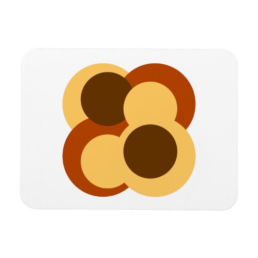 70s抽象芸術の円形 マグネット (横)