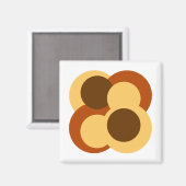 70s抽象芸術の円形 マグネット (正面/裏面)