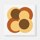 70s抽象芸術の円形 マグネット (正面)