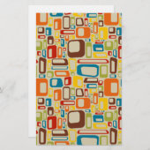 70s正方形スクモダンラップブック紙/マットカード 便箋 (正面/裏面)