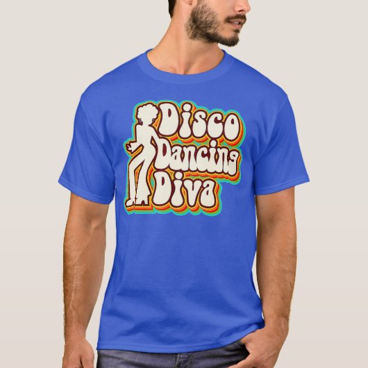 70s衣装ハロウィーンレトロディスコ踊りディヴァ tシャツ (正面)