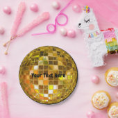 70s金ゴールドディスコボール7インチ紙プレート ペーパープレート (パーティー)