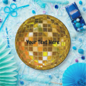 70s金ゴールドディスコボール9" ペーパープレート (パーティー)