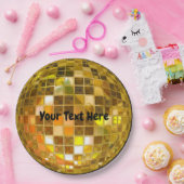 70s金ゴールドディスコボール9" ペーパープレート (パーティー)