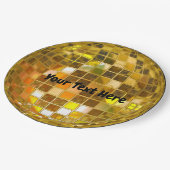 70s金ゴールドディスコボール9" ペーパープレート (アングル)