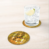 70s金ゴールドディスコボール ラウンドペーパーコースター (インサイチュ)