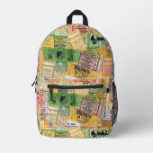 70s音楽コンサートチケットBackpack プリントバックパック (正面)