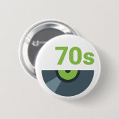 70s 1970's Rock Record Music 缶バッジ (正面&裏面)