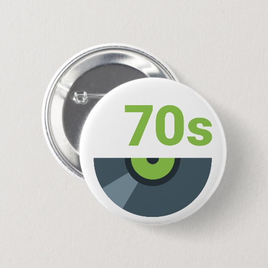 70s 1970's Rock Record Music 缶バッジ (正面&裏面)